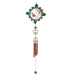 ICE ARMOR 35" Long Hummingbird with Flower Pewter Wind Chime Statue Sculpture Ornament Decoration Garden Decor Ideas for Housewarming, Holidays and Birthdays Great Collectible
