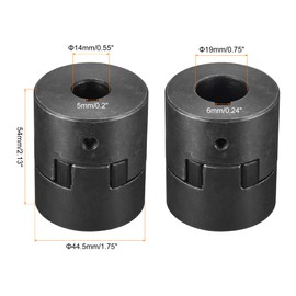sourcing map Flexible Coupling Shaft 14 mm to 19 mm Motor Clutch Joint 54 mm x 44.5 mm