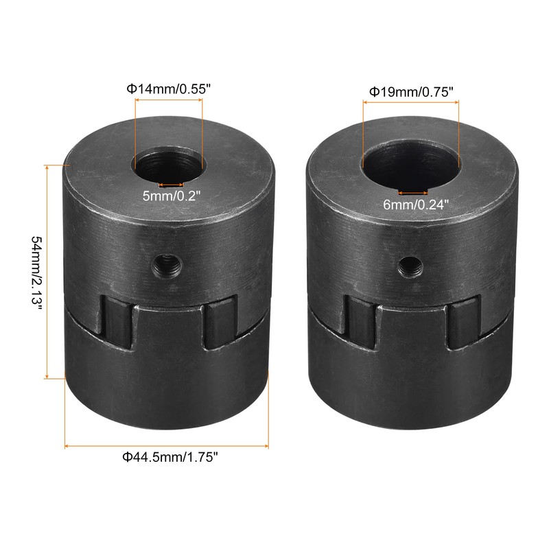 sourcing map Flexible Coupling Shaft 14 mm to 19 mm