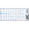 Spanish (Latin American) Keyboard Sticker with Blue Lettering Transparent Background