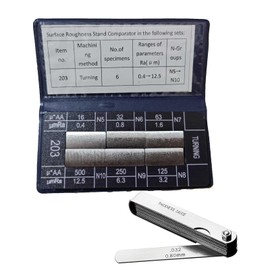 6Pcs Turning Surface Roughness Comparators,Roughness Test Block Ra0.05-12.5mm Microfinish Comparato Set for Lathe Machinery Manufactur Teach (6pcs Turning Surface Roughness comparators)