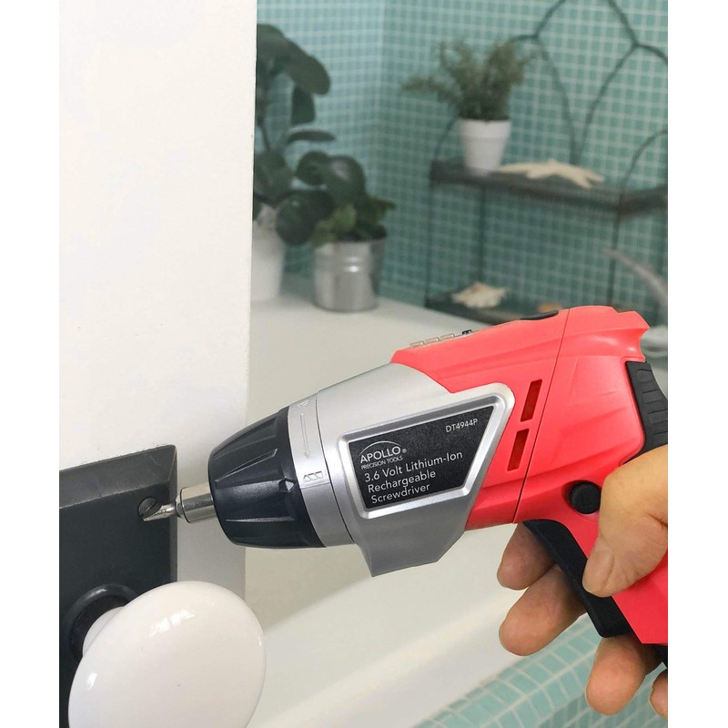 Apollo Tools Lightweight Cordless Screwdriver Set Includes Rechargeable 3.6 Volt