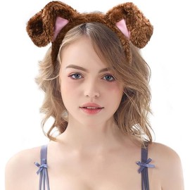 Plush Animal Ears Headband Animal Headband with Ears, Animal Ears Headpiece Cartoon Animal Ears Hair Accessories, Headpiece, Cute Cosplay Costume Accessory for Carnival, Fancy Dress, Theme Party