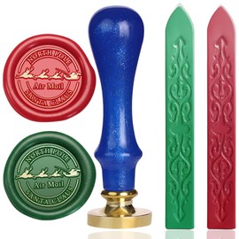 Santa Claus Merry Christmas Air Mail Sealing Stamp with Wax Sticks for Letters Cards Decoration