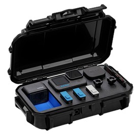 Evergreen ToughBox - Protective Case for GoPro | Compatible with GoPro Hero 9, 10, 11, 12 | Waterproof, Shockproof, Dustproof | Pre-Cut Battery Insert, Max Lens Mod, Bonus SD Card Holder (Black)