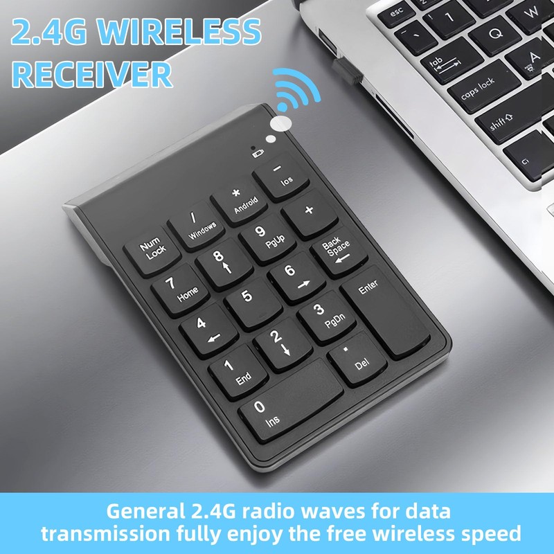 18 Keys Wireless Numeric Keypad 2.4G Portable Ergonomic Mini Numpad