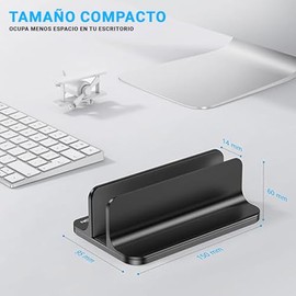 Timotech Soporte Vertical Ajustable para Laptop, Base de Aluminio Premium de Porttiles de hasta 17.3, Diseo Antideslizante y Ahorra Espacio, para...  