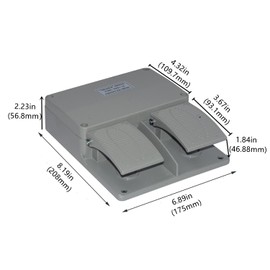 YDT1-16 380VAC 10A Dual Foot Switch Pedal Two Pedal Board Foot Operated Pedal Controller Power Switch Momentary Action Pushbutton Switch, Dual Switch Foot Pedal