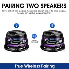 G200 Portable Wireless Speaker, Rechargeable Magnetic Mini Speaker with Atmosphere Light, Wireless Bluetooth-compatible Speaker for Home & Outdoor - quantity: 2PC