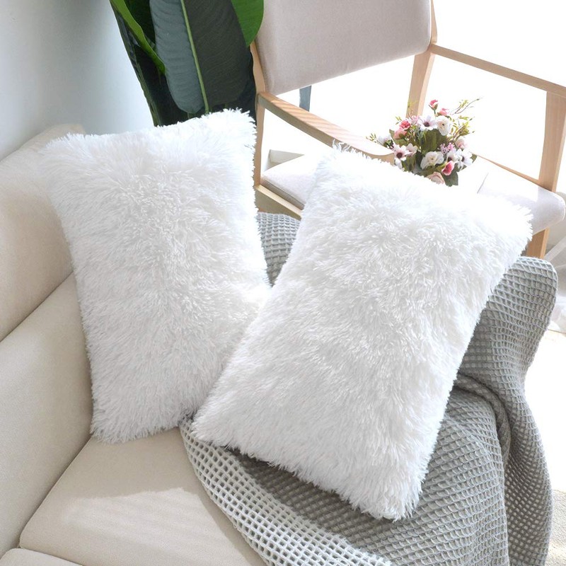 NordECO HOME Luxury Soft Faux Fur Fleece Cushion Cover Pillowcase