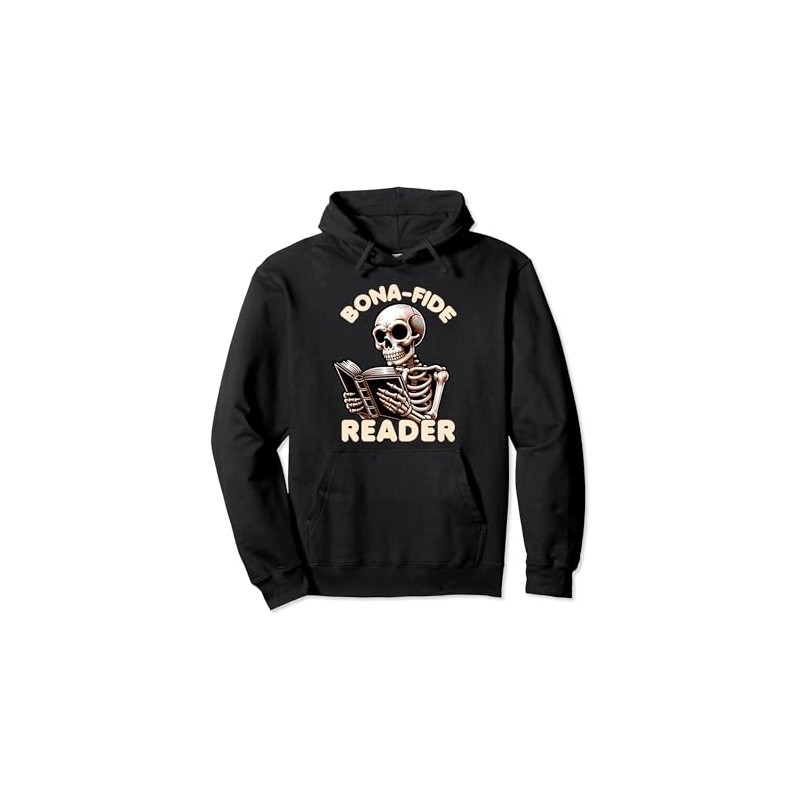 Bonafide Reader Cute Skeleton Reading a Book Lover Bookish Pullover
