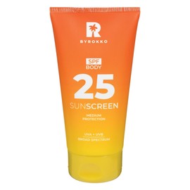 BYROKKO Body Sunscreen SPF 25, 150 ml - Broad Spectrum Protection Sun Cream for Sensitive Skin – Lightweight, Non-Greasy, Hydrating with Shea Butter & Vitamin E, Tropical Scent, No White Cast