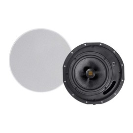 Monoprice Amber 2-Way Carbon Fiber Ceiling Speakers - 6.5 Inch with Magnetic Grille and Ribbon Tweeter (Pair) Black