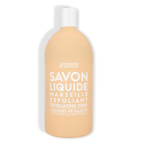 Compagnie de Provence Savon de Marseille Extra Pure Liquid Soap - Sparkling Citrus Exfoliating - 33.8 Fl Oz Plastic Bottle Refill