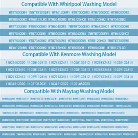 MVWB835DW0/1/2/3/4/5 MVWB765FW2//0/1/3/4Washer Water Inlet Valve Fit for whirlpool ken-more MVW7232HW0 MVWB855DC3 MVW7230HW0 MVWB766FW1 WTW5100HC0 MVWB766FW0 WTW7500GW0 MVWB765FW1 WTW5100HC2