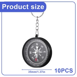 Tomedeks 10pcs Mini Kids Compass with Key Ring,School Compass,compass for kids Ideal for Pirate Party,Childrens School Activities, Prizes and Outdoor Games