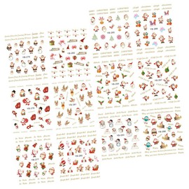 Minkissy 2sets Christmas Nail Prop Fake Nails Easy Application Perfect for Kids Adults 48sheets*2 Random Style