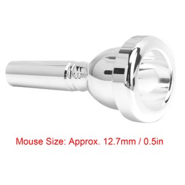 Trombone Mouthpiece Tenor Large Shank Mouth Piece Metal 12.7mm Trombone Accessory Replacement(Silver)