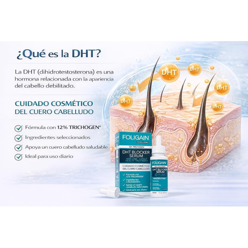 Foligain DHT Blocker Serum 60ml - Apoye el crecimiento del