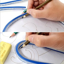 30cm Flexible Curve Ruler Plastic Double Sided Ruler for Engineering Drawing Design Drafting Graphics Painting