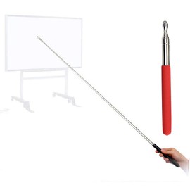 Pointer - Teachers Pointers - Teaching Pointer - Hand Pointer Extendable Length, Presenter Whiteboard Pointer Stick, Telescopic Replaceable Contact Head (Red Frosted)