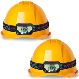 Skywin Hard Hat Light, Headlamp Rechargeable,2 Pack Lightweight USB, XPG+COB 3 LED 200 Lumen Camping Helmet Light for Adults with Red Light IP44 Waterproof (Hard Hat Not Incl)