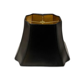 Royal Designs, Inc. Rectangle Cut Corner Hardback Lamp Shade, HB-810-12BLK/GL, Black/Gold, (5 x 6.5) x (8 x 12) x 8.25
