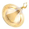 Serving Plate with Dome Golden Embossed Patterns Stainless Steel Acrylic