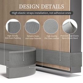 JUJIBL Door Draft Stopper for Bottom of Door, Under Door Gap Filler Hook & Loop Strip Easy to Install Stripping Door Seal, Light and Dust Blocking for Front Door, Living Room, Bedroom，36inch Grey