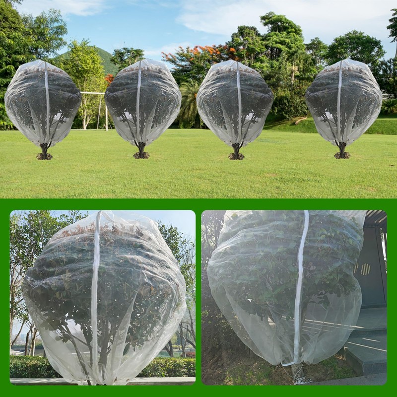 KEOHOLI Large 2 Packs Fruit Tree Netting Bags with Zipper