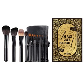 @ MUM JAPAN Magical Brushes 12pcs Makeup Brushes Makeup Brushes Natural Luxury Goat Yellow Wolf Synthetic Fiber Makeup Case Black Synthetic Leather Case Nylon Case Magic Tool Make You More Cute Pro