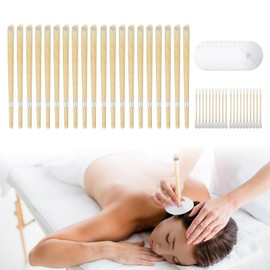 Ear Candles - Natural Beeswax Ear Candles, Pack of 50 Ear Candles for Cleaning Earwax, Includes 20 Candles, 10 Protective Discs & 20 Cotton Buds, Ear Candles for Cleaning for Adults