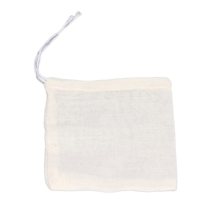 100Pcs Drawstring Cotton Bags 8cmx10cm Reusable Filter Tea Residue Environmentally
