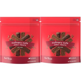 Grain-Free Culinary Cuts Beef Jerky Dog Treats – 2 Pack (16 oz Each) – High Protein, Soft & Chewy, No Corn or Soy – Made in USA