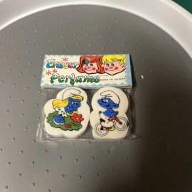 wallace Berrie & Co Vintage Smurfs Eraser Twin Pack 1980s NOS