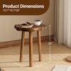 JOLLYMER Natural Teak Wood Live Edge Side Table 14.8" x