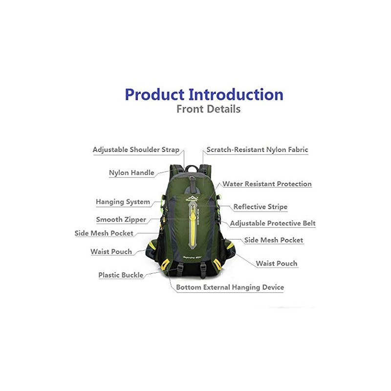Kerxinma Hiking Backpack Waterproof Lightweight Nylon Travel Hiking Camping Daypack
