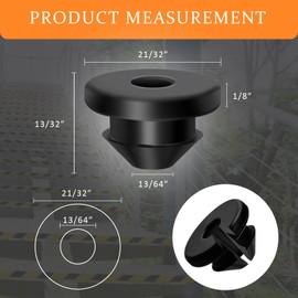 POKOTO 100 Pack Cable Railing Rubber Grommets for 1/8"" 5/32"" 3/16"" Cables for Metal Cable Railing Posts, 1/8"" Cable Railing Kit Protector Sleeve Grommet for Outdoor Indoor Metal Posts (100)