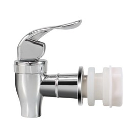 Replacement Spigot for Beverage Dispenser，Silver Push Style Spigot for Beverage Dispenser Carafe, Water Dispenser Replacement Faucet