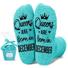 HAPPYPOP December Birthday Gifts for Women - Birthday Socks Birthday Queen Socks, Socks for Her Female In Green