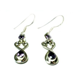 Art Gecko Amethyst 925 Sterling Silver Earrings, Sterling Silver, Amethyst