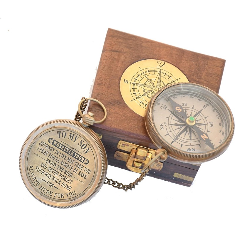 Brass Compass, Gift for Son, Antique Compass to My Son