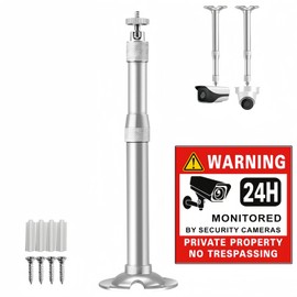 SamIdea Security Camera Wall Ceiling Mounting Bracket,Telescopic Adjustable Camera Wall Mount Bracket for Surveillance IP Camera,Arlo, Arlo Pro, Arlo Pro 2, Wyze (7.87"~15.75" Silver Telescopic Mount)