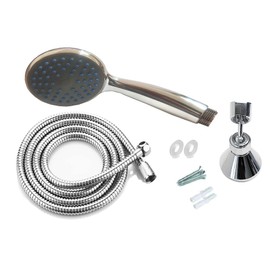 Kippen Sorrento 5209B Set Consisting of ABS Shower Head with Anti-Limescale Function, Shower Hose and Plastic Bracket for Wall Mounting