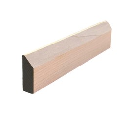 EWBS21 Baseboard Shoe 1-1/8" Tall x 3/8" Beveled Edge. Unfinished, Maple, 94"
