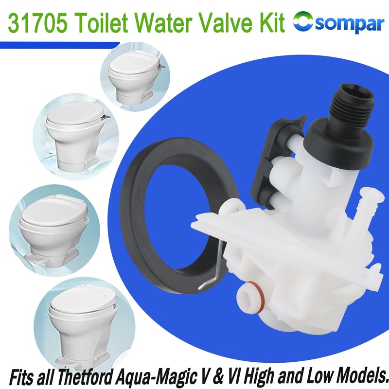 Osompar 31705 RV Toilet Water Valve Kit Compatible with Thetford