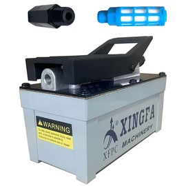 XFPC Air Hydraulic Pump 10,000 PSI 1.7L Reservoir NPT 3/8" Oil Outlet, NPT 1/4" Inlet, Hydraulic Pump Air Hydraulic Foot Pump Made of Aluminum, Grey