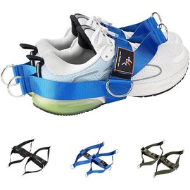 2 Pack Foot Strap for Cable Machine Fitness Attachment Ankle Straps Glute Kickback Leg Exercise for Cable Machines Shoe Cover Pull Belt-4 Ring - Color: Blue 2 Pack