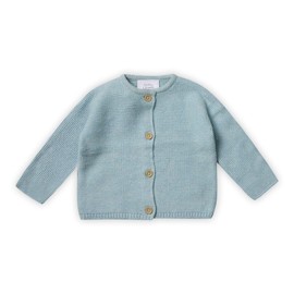 Stellou & friends Cardigan for Baby and Toddler with Buttons in Wood Look, Girls and Boys, High-Quality Clothing Made of 100% Cotton, Perfect for Autumn and Winter, Oeko-Tex Certified, Pistachio Green
