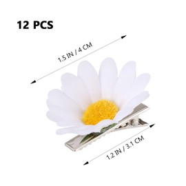 Beaupretty Womens Hair Clips 12Pcs Flower Hair Clips, Simulation Daisy Headpieces Hair Barrettes Wedding Hair Accessories Decors for Kids Ladies (White) Wedding Hair Clip